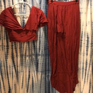 Two piece set maroon